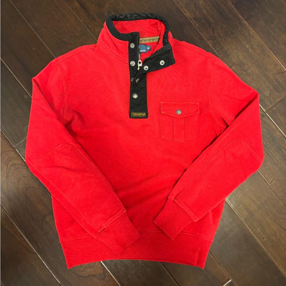 Polo Ralph Lauren red mock neck sweater outdoor button neck size medium